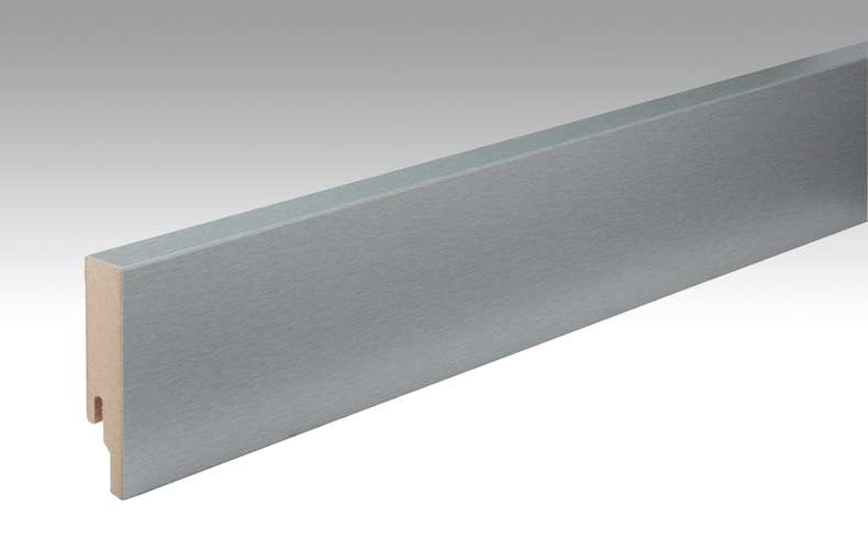 MEISTER Sockelleisten Fußleisten Edelstahl DF 063 - 2380 x 80 x 18 mm (200016-2380-00063 - 696523063)