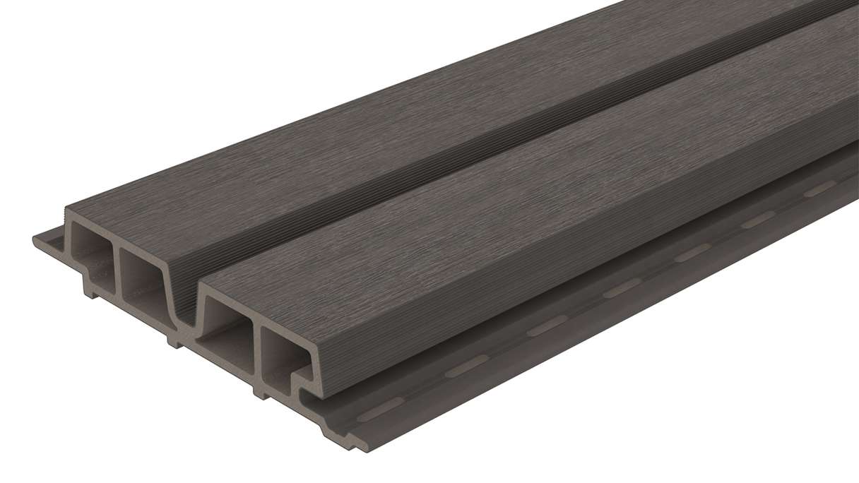 planeo LINEA Wide - WPC CoEx Fassadenverkleidung Dunkelgrau 2900 x 181 mm