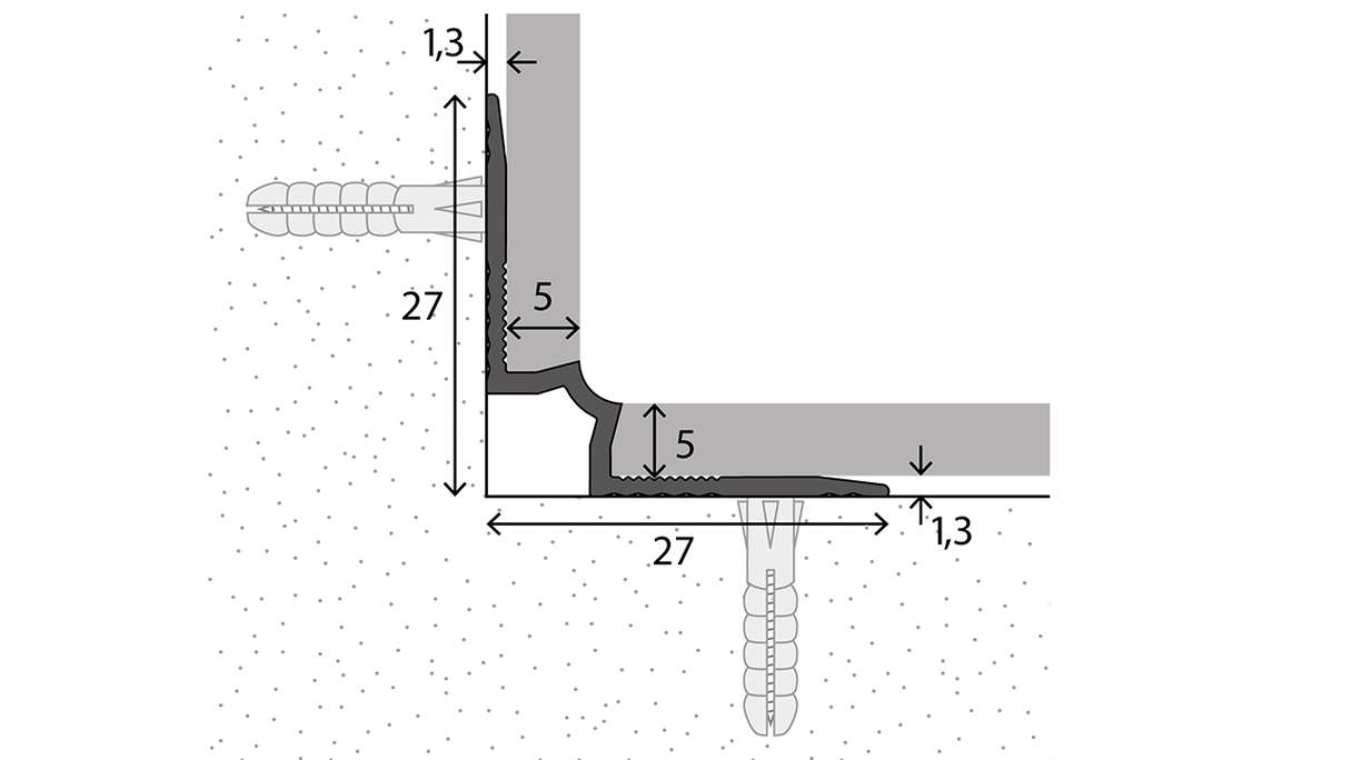 planeo Treppenkanteninnenwinkel 601 - 250 cm