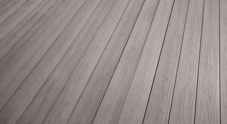 Komplett-Set TitanWood 3m Massivdiele Holzstruktur Hellgrau 9.2m² inkl. Alu-UK