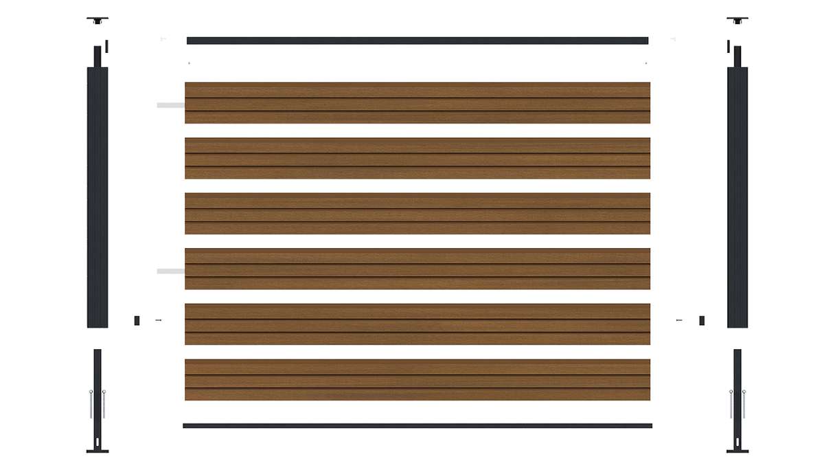 planeo LINEA - WPC CoEx Rhombus Vorgarten Steckzaun Burma Teak 180 x 90 cm
