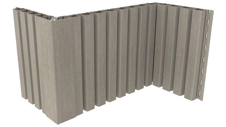 planeo LINEA Slim - WPC CoEx Fassadenverkleidung Hellgrau 2900 x 215 mm
