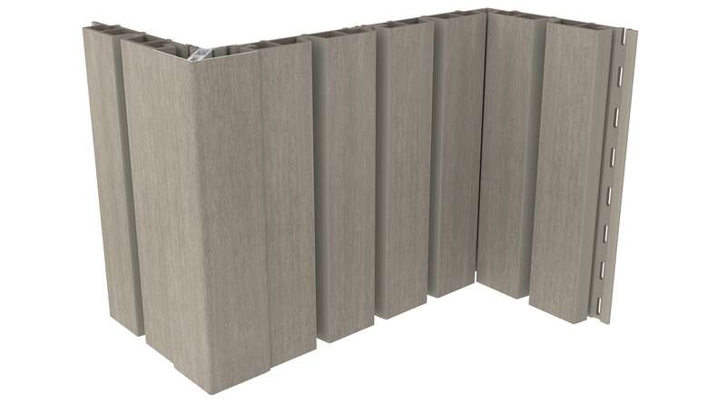 planeo LINEA Wide - WPC CoEx Fassadenverkleidung Hellgrau 2900 x 181 mm