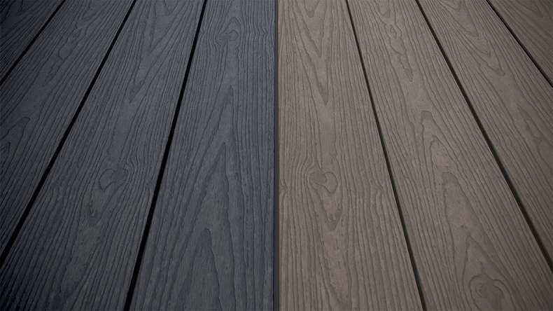 planeo CoEXWood WPC Terrassendiele Massiv ummantelt - Anthrazitgrau/Graubraun 4.2m strukturiert