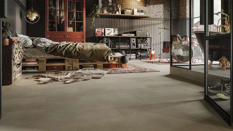 MEISTER Designboden Dryback-Vinyl DB 155 - 20210 Mellow gold Steinporen-Struktur (400058-0914457-20210)
