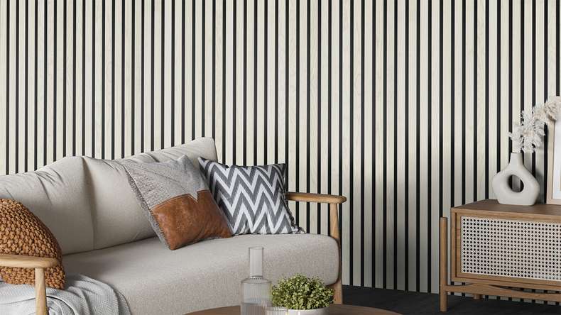 Skaben Akustikpaneele SilentWall Comfort - Eiche Weiß - 250 x 30 cm
