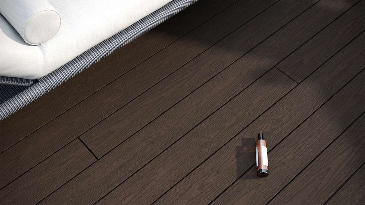 planeo CoEXWood WPC Terrassendiele Massiv ummantelt - Hellbraun/Dunkelbraun 4.2m strukturiert