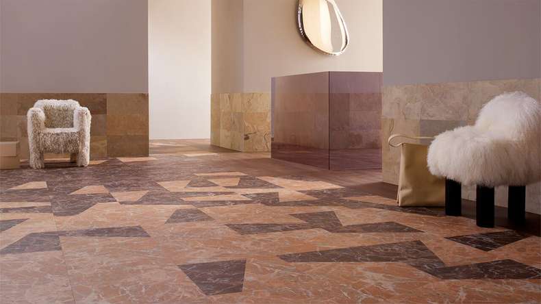 Forbo Allura Material 55 Klebevinyl - Peach Marble Trapezoid (63788DR5)