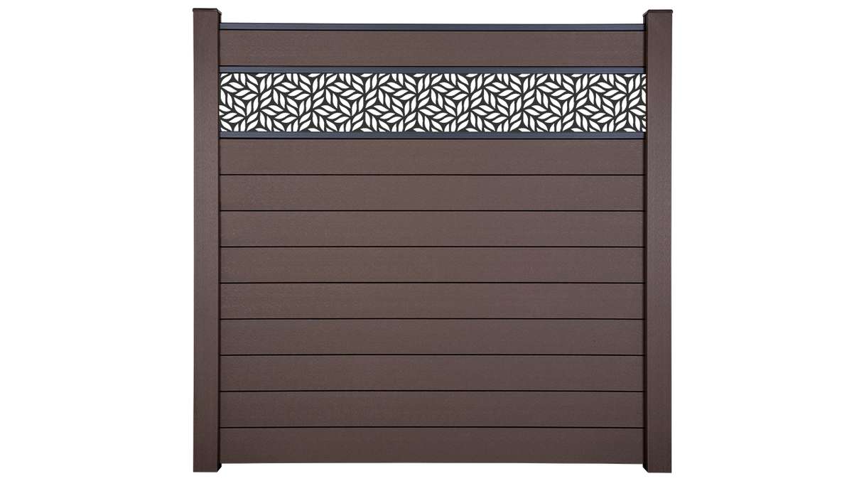 planeo Gardence Strong - BPC-Steckzaun Leafs Terra 180 x 180 cm