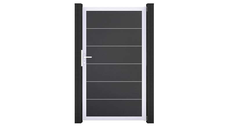 planeo Gardence Simply Premium - PVC-Universaltor Anthrazitgrau mit Alu-Rahmen 100 x 180 cm 