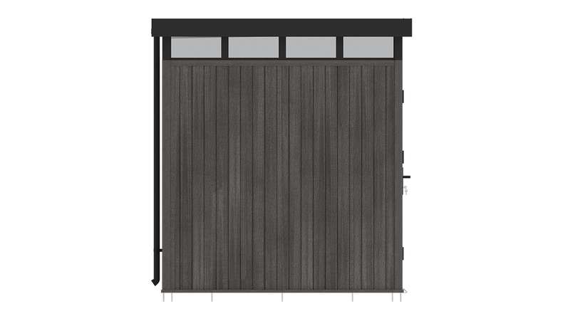 planeo WPC CoEx Flachdach Gartenhaus S - Dunkelgrau 208 x 200 x 226.5 cm