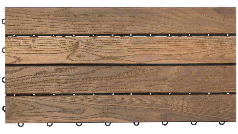 planeo Klickfliese Thermo Esche XL - 4 Latten Glatt