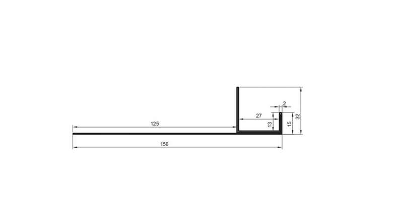 planeo Alu-Anschlussprofil - AN 27mm Aufnahme 3000mm Länge Aluminium-natur