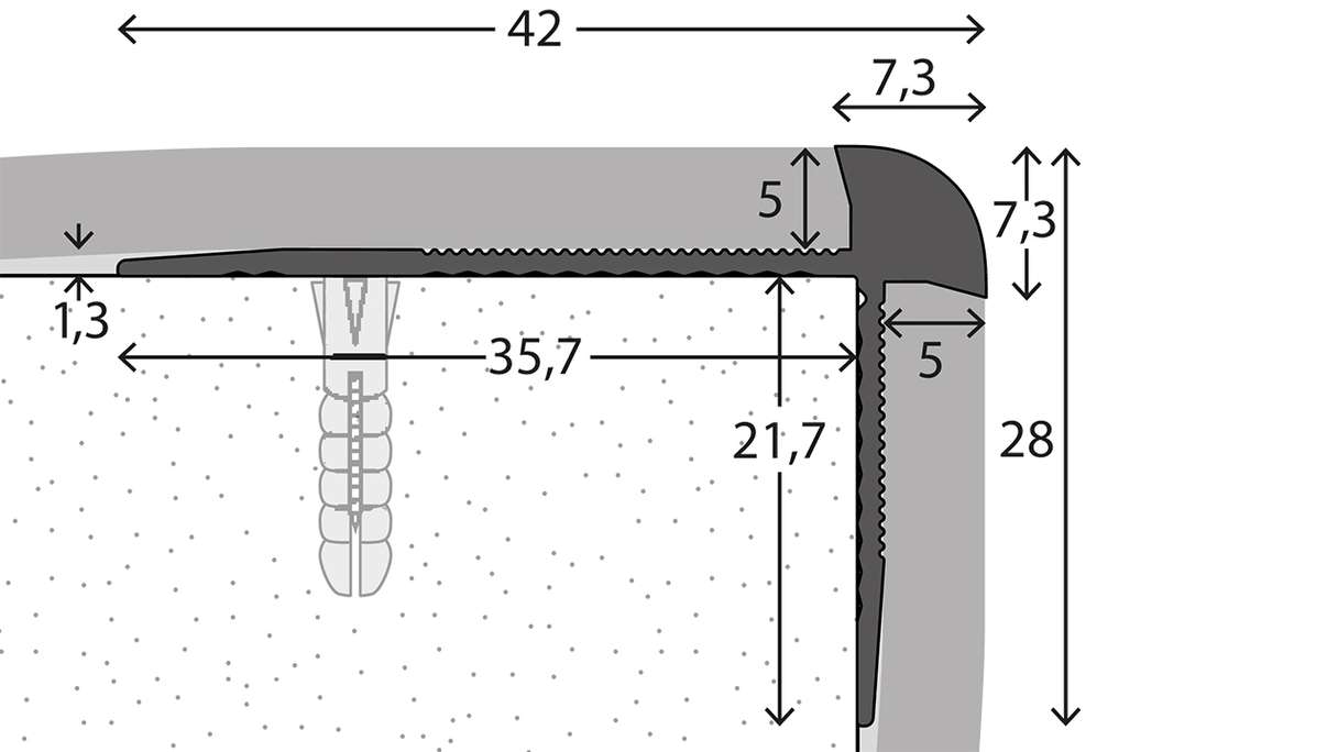 planeo Treppenkantenprofil 881 - 250 cm