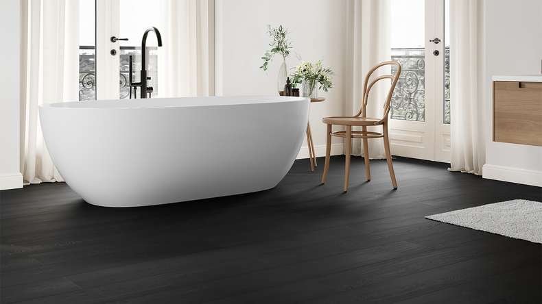 planeo Rigid Klick Vinyl - Wood Black | Trittschalldämmung integr. (100P190-N)