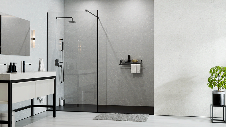 planeo Wandverkleidung SPC - CeraRock Tile Concrete Light XL 280 x 117,5 cm