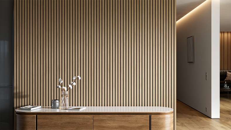 planeo Akustikpaneele - Eiche Natur - 2400 x 525 x 18mm (PU-A-012)