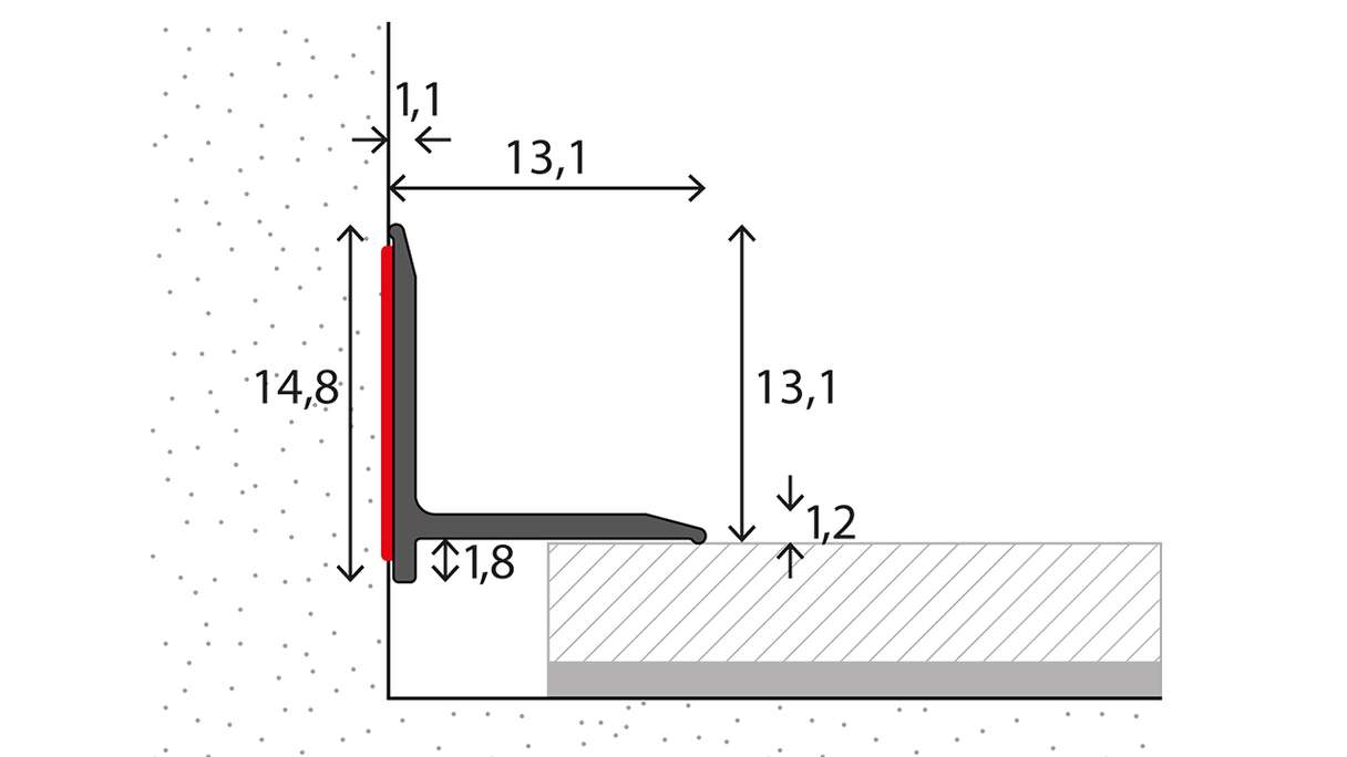 planeo Wandanschlussprofil 892 - 100 cm