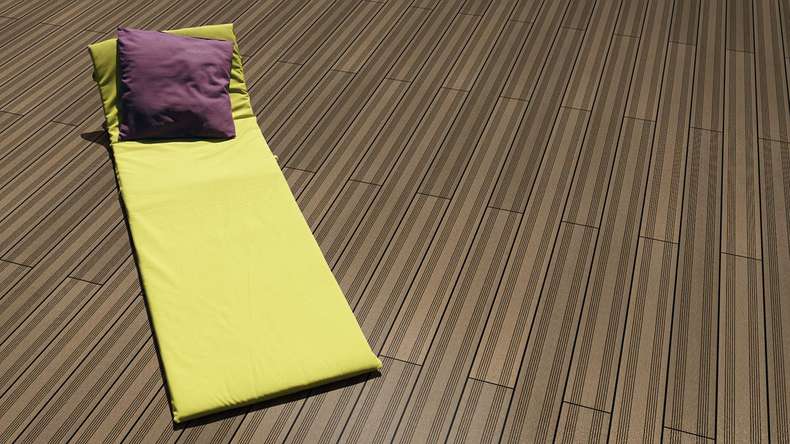 Planeo SolidWood WPC Terrassendiele - Erdbraun 3m französisch/struktur 3D