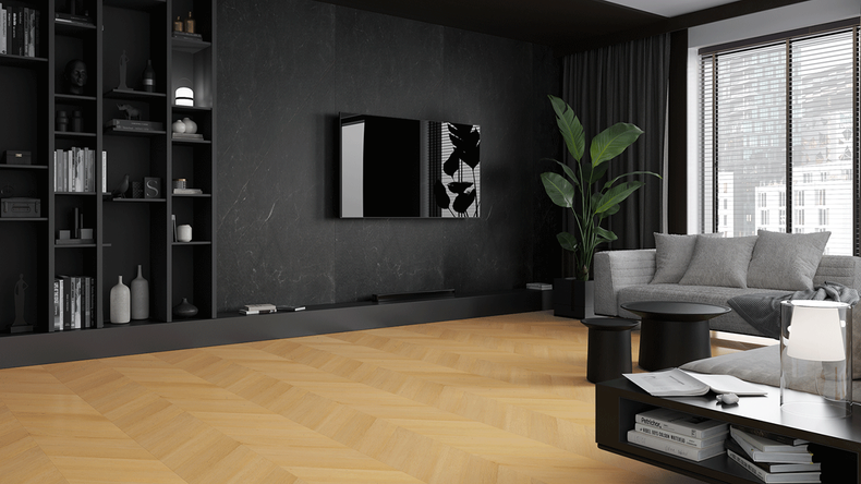 planeo Wandverkleidung SPC - CeraRock Tile Black Slate XL 280 x 117,5 cm
