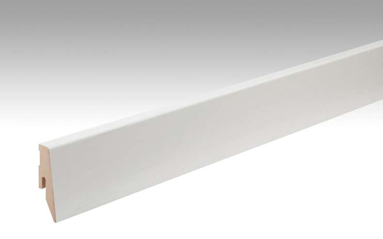 MEISTER Sockelleisten Fußleisten Eiche weiß deckend 1079 - 2380 x 60 x 20 mm (200049-2380-01079 - 1030231079)