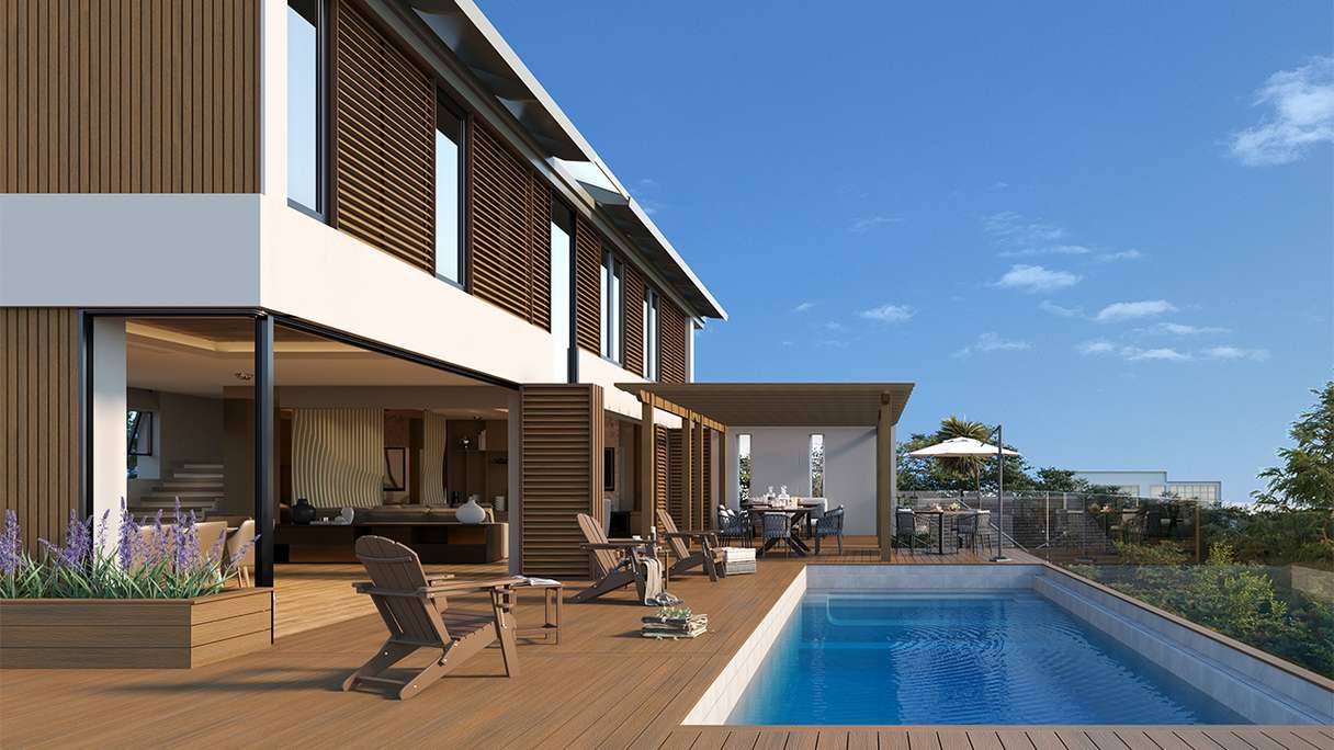 planeo LINEA Slim - WPC CoEx Fassadenverkleidung Burma Teak 2900 x 215 mm
