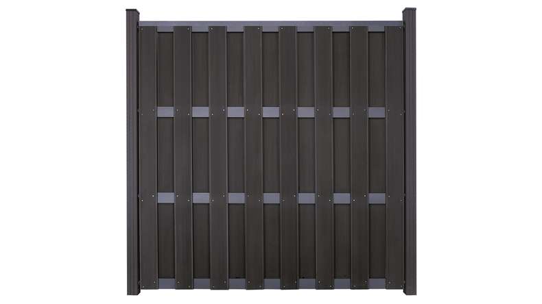 planeo Gardence Premade - BPC-Gartenzaun Quadratisch Anthrazit 180 x 180cm mit Anthrazit Querriegel | DB703
