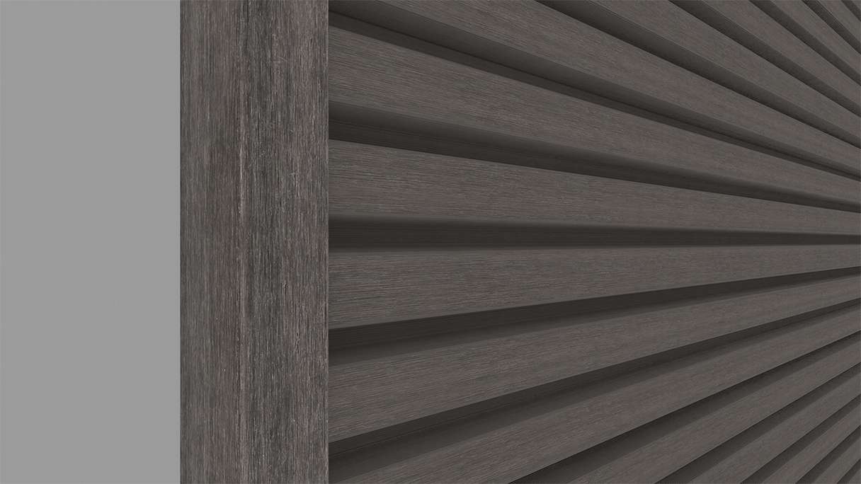 planeo LINEA - Alu CoEx Endprofil Dunkelgrau 3000 x 74 x 61 mm