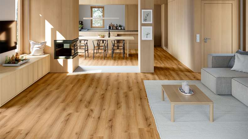 planeo Rigid Klick Vinyl - SolutionX 2in1 BigSize Atelier Oak 1,83m lange XL Diele | Trittschalldämmung integr. (ECF-BS-85)