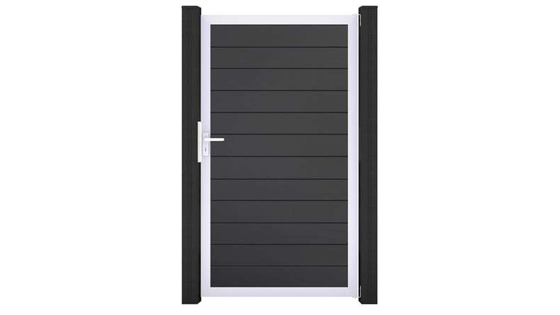 planeo Gardence Simply Small - PVC-Universaltor Anthrazit mit Alu-Rahmen in Silber | EV1 100 x 180 cm