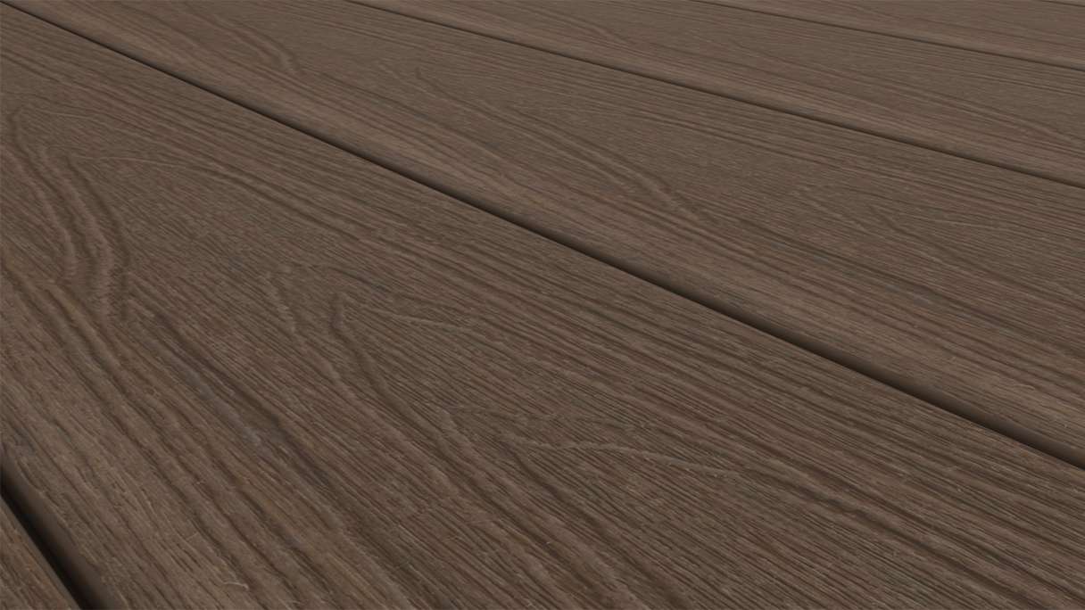 planeo MAXLine Nature - 3m WPC CoEx ummantelte XL Terrassendiele Verbundprofil leicht - Ipe Braun strukturiert/glatt gebürstet