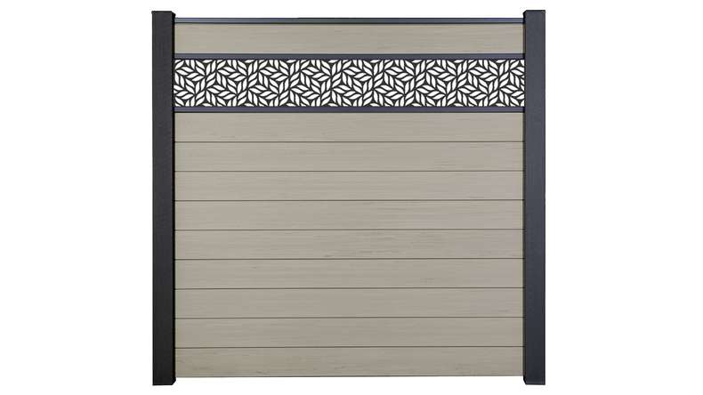 planeo Gardence Strong - BPC-Steckzaun Leafs Bi-Color Sand 180 x 180 cm
