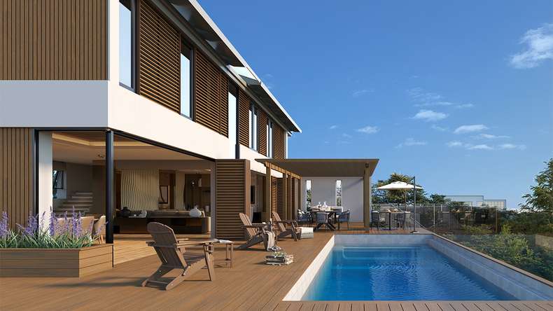 planeo LINEA Slim - WPC CoEx Fassadenverkleidung Burma Teak 2900 x 215 mm