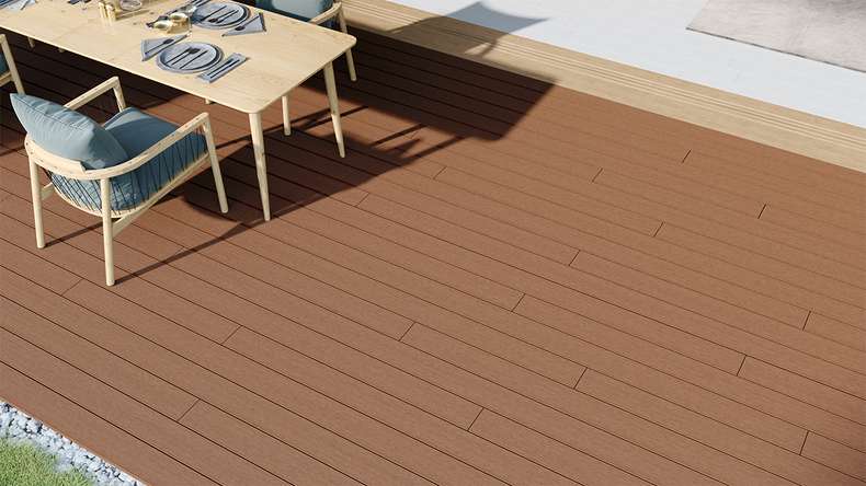 planeo LineWood WPC Terrassendiele Massiv - Hellbraun 3.6m gerillt/genutet
