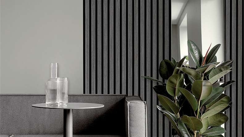 Skaben Akustikpaneele SilentWall - Eiche Natur Schwarz - 244 x 56 cm