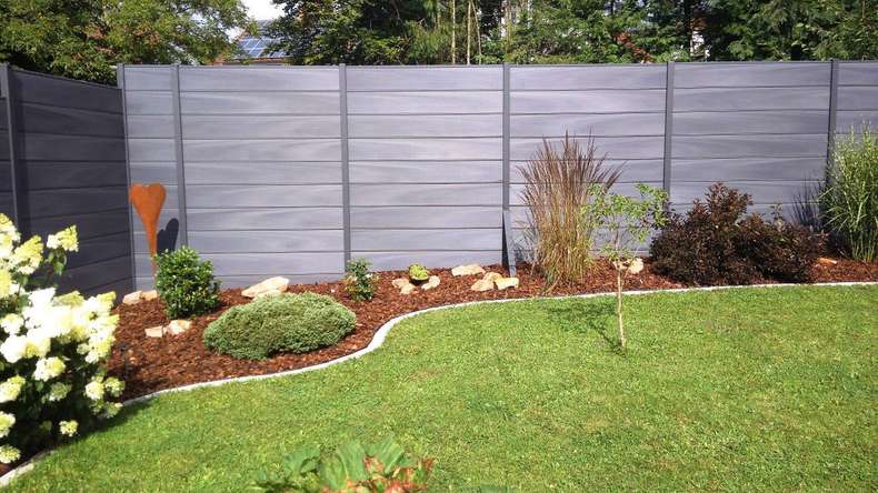 planeo Gardence Deluxe - BPC-Gartenzaun Steingrau co-ex
