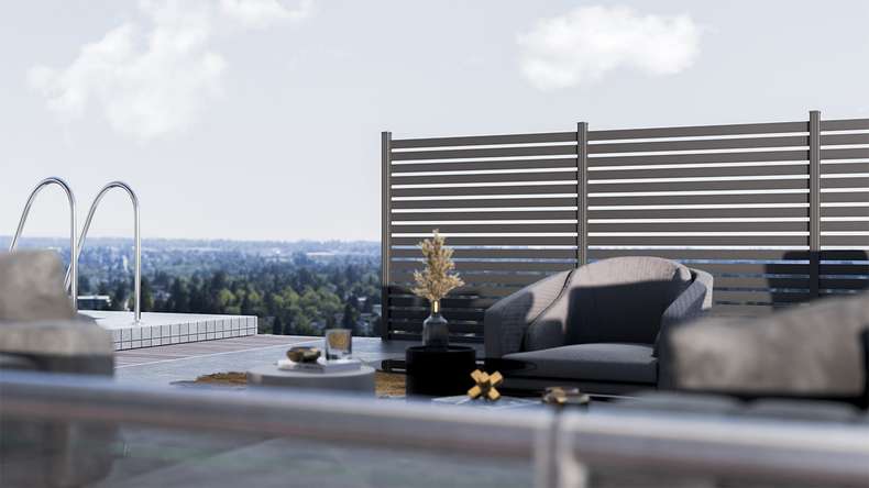 planeo Gardence Metallic Edge - Alu-Gartenzaun Quadratisch Anthrazit | DB703