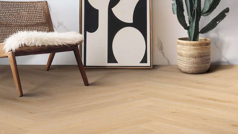 Gerflor Klebevinyl - Creation 55 Aquinoah Blond | Herringbone