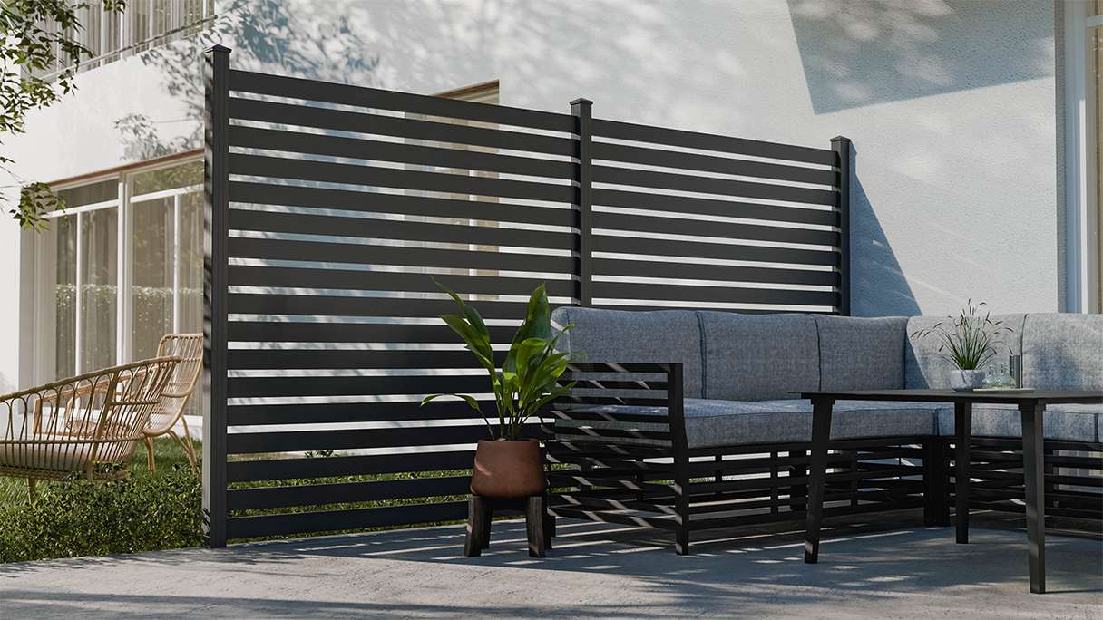 planeo Gardence Metallic Edge - Alu-Gartenzaun Quadratisch Anthrazit | DB703