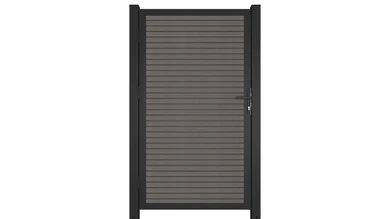 planeo LINEA - WPC CoEx Rhombus Universaltor Dunkelgrau mit Anthrazit Alurahmen 100 x 180 cm