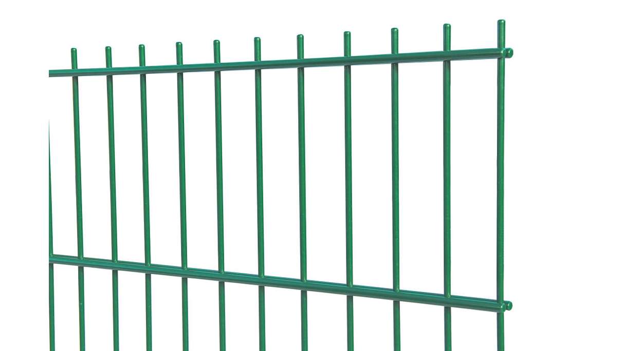 Doppelstabmattenzaun leicht 6/5/6 - Breite 2510 mm RAL 6005 Moosgrün