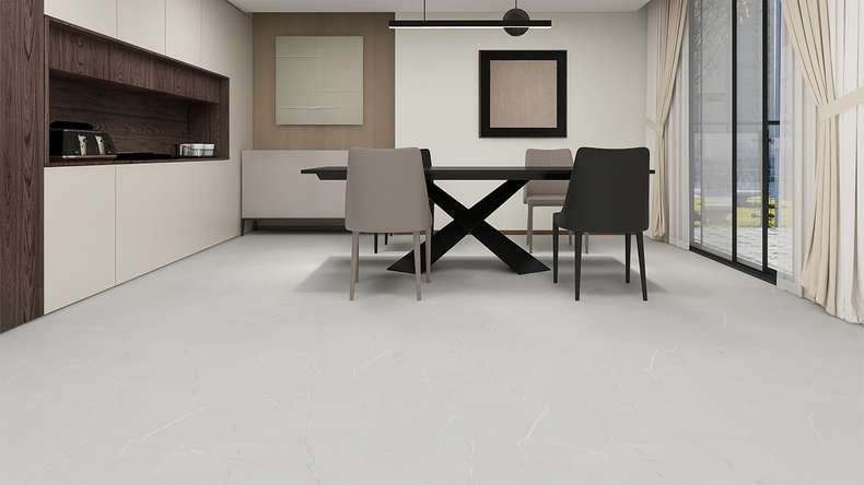 planeo Rigid Klick Vinyl - STEINWERK PUCore XL Lichtgrau Marmor | Trittschalldämmung integr. (NF-FXL-294)