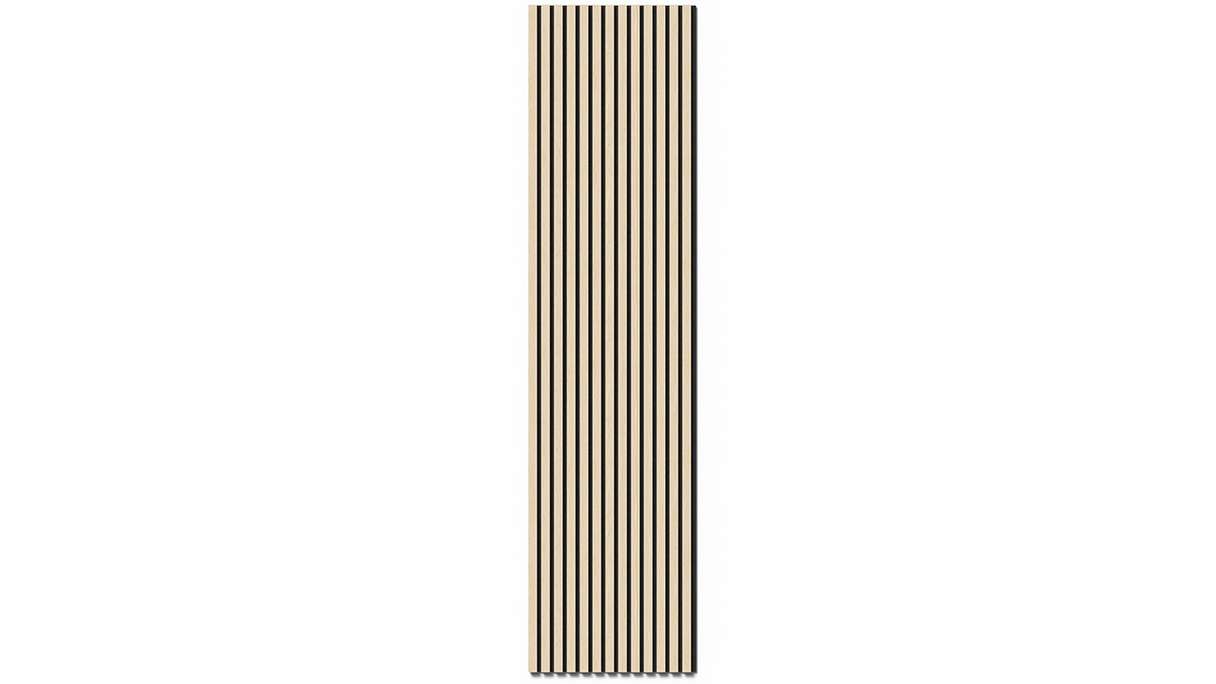 planeo Akustikpaneele - Eiche Weiß 2480 x 600 x 21.5 mm | schwer entflammbar Brandschutz Klasse B