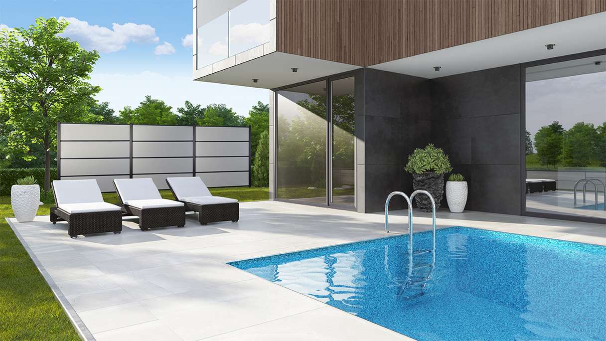 planeo Gardence Resistant - HPL-Steckzaun Uni Grau 180 x 183 cm