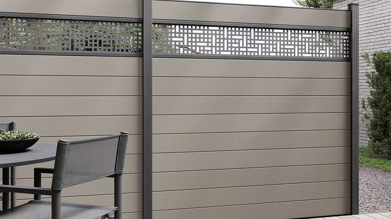 planeo Gardence Strong - BPC-Gartenzaun Quadratisch Grau