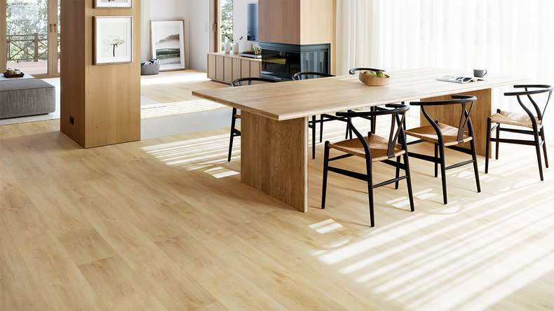 planeo Rigid Klick Vinyl - SolutionX 2in1 BigSize Château Oak 1,83m lange XL Diele | Trittschalldämmung integr. (ECF-BS-83)