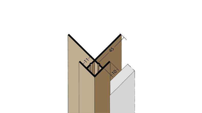 planeo Protect Außeneckprofil - KA 11mm Aufnahme 3000mm Länge schwarz
