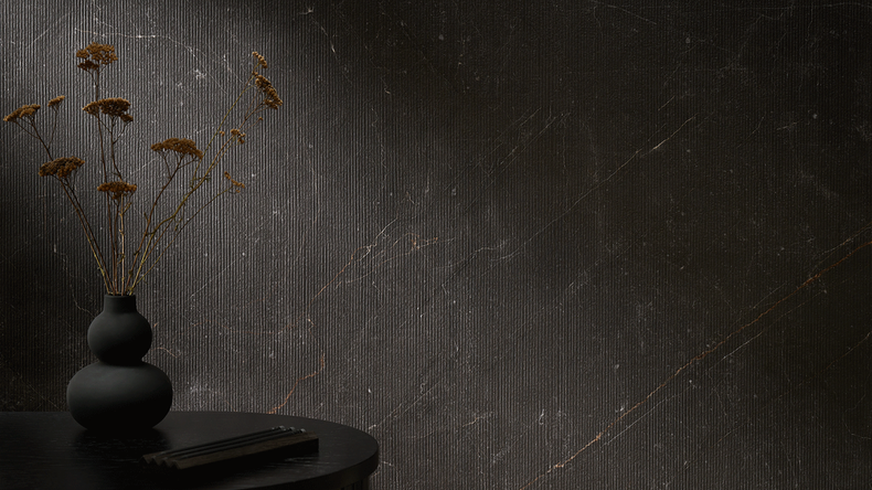 planeo Wandverkleidung SPC - CeraRock Tile Stripes Black Slate XL 280 x 117,5 cm
