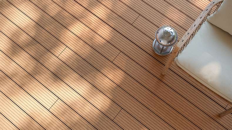 planeo LineWood WPC Terrassendiele Massiv - Hellbraun 3.6m gerillt/genutet