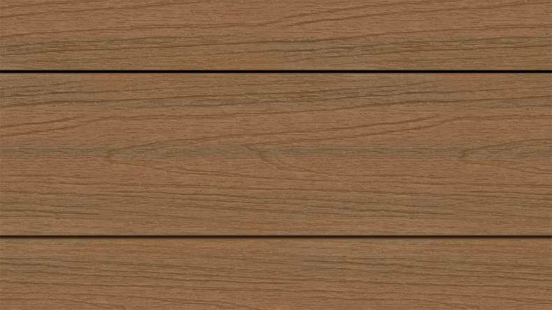 planeo WOODLine Nature - 3m WPC CoEx ummantelte Terrassendiele Verbundprofil leicht - Burma Teak strukturiert/glatt gebürstet
